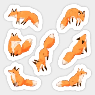 Cute foxes pattern Sticker